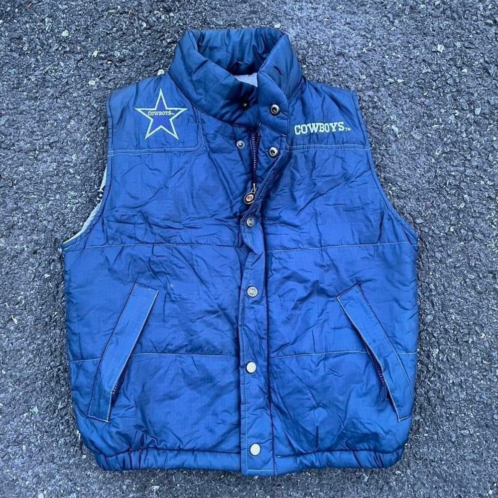 1990s Vintage Dallas Cowboys NFL Gameday Zip-up Puffer Vest